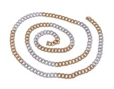 A white and yellow gold diamond necklace