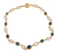 A blue tourmaline and freshwater cultured pearl necklace by Natalia Josca