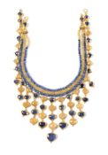 A sapphire and yellow sapphire parure by Natalia Josca