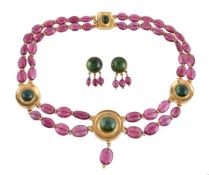 A pink and green tourmaline necklace by Natalia Josca