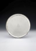 A George III silver circular salver by William Turton