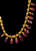 A pink tourmaline fringe collar necklace by Natalia Josca