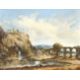 Attributed to Alfred Vickers (British 1786-1868), A track through a village; A ruined castle by a br - Image 2 of 6