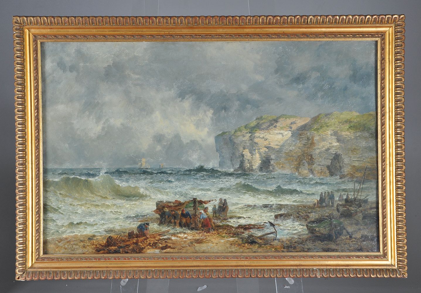 Henry James Holding (British 1833-1872), Flamborough Head - Image 2 of 3