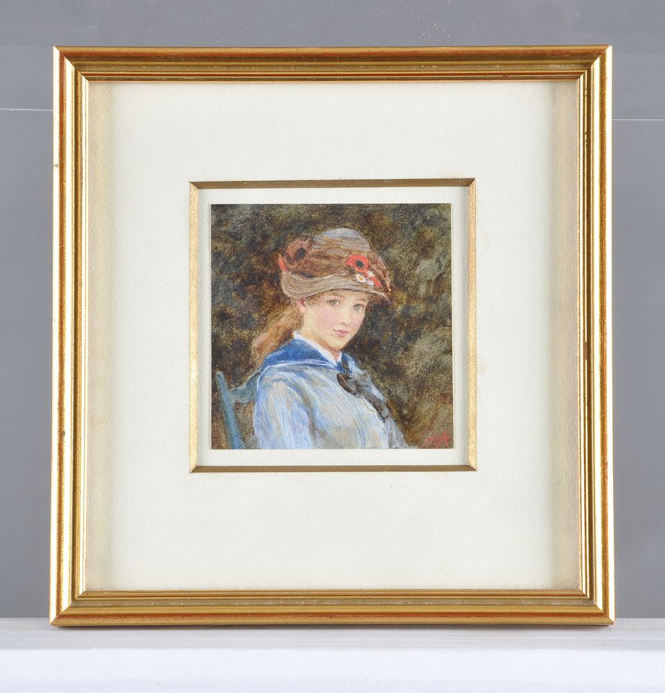 Helen Allingham (British 1848-1926), Portrait of Amy Margaret Thackeray - Image 2 of 3