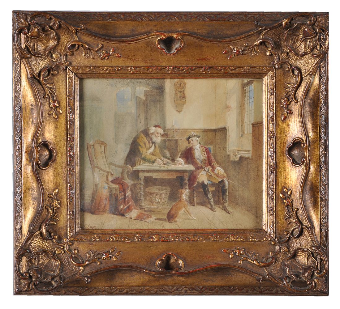 Attributed to Louis Von Hagn (German 1819-1898), The moneylender - Image 2 of 3