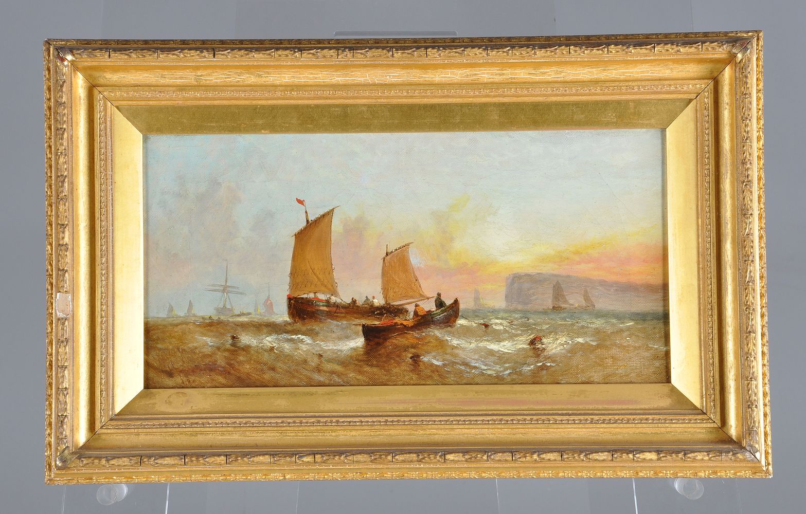 William Callcott Knell (British circa. 1830-1876), Fishing off the coast, Day; Dusk (2) - Image 3 of 6