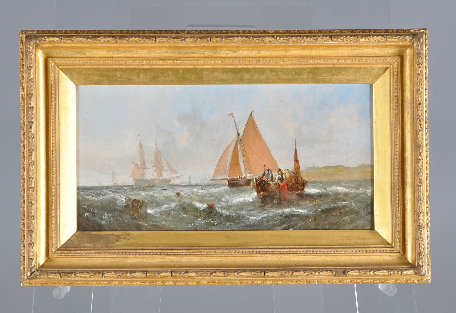 William Callcott Knell (British circa. 1830-1876), Fishing off the coast, Day; Dusk (2) - Image 4 of 6
