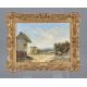 Attributed to Alfred Vickers (British 1786-1868), A track through a village; A ruined castle by a br - Image 3 of 6