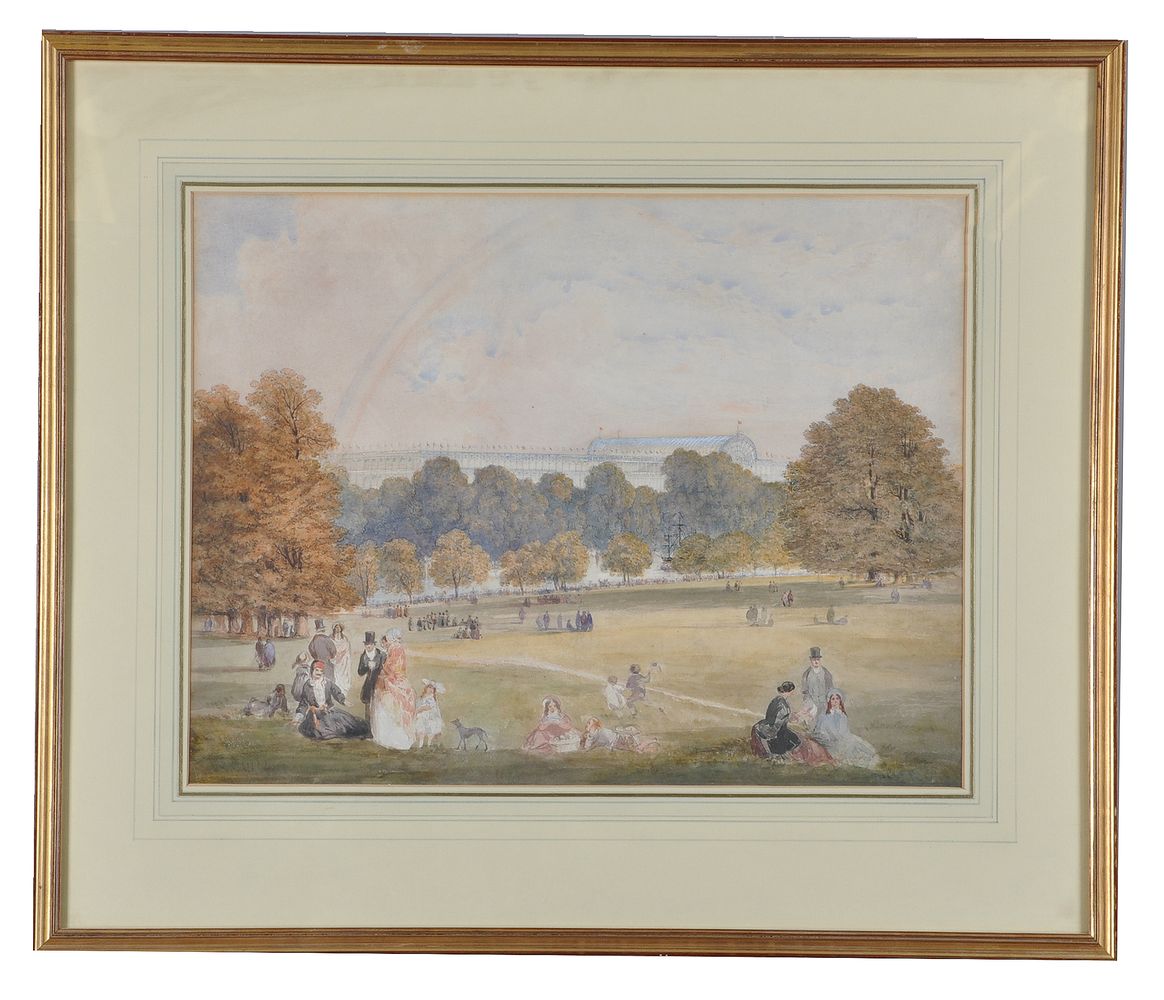 Attributed to Thomas Homer Shepherd (British 1793-1864), View from Hyde Park of the Great Exhibition - Image 2 of 2