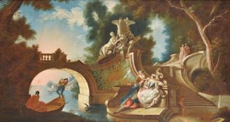 Circle of Jacques de Lajoue (French 1687-1761), Scene galante dans un parc