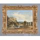 Attributed to Alfred Vickers (British 1786-1868), A track through a village; A ruined castle by a br - Image 4 of 6