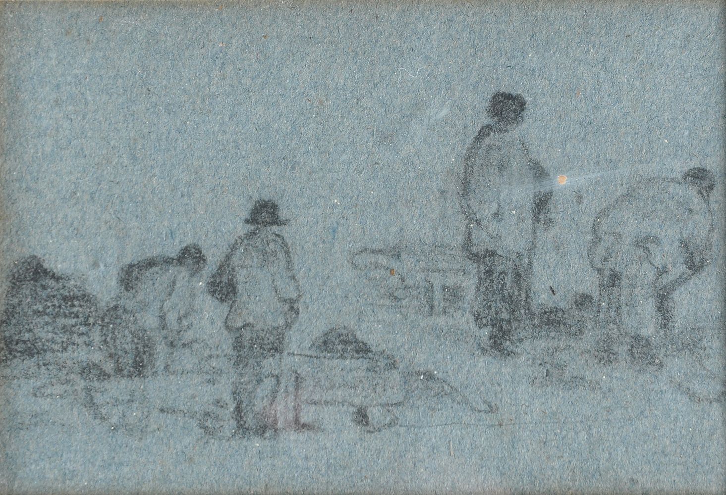 Attributed to John Linnell (British 1792-1882), A set of five landscape and figurative sketches (5) - Image 4 of 6