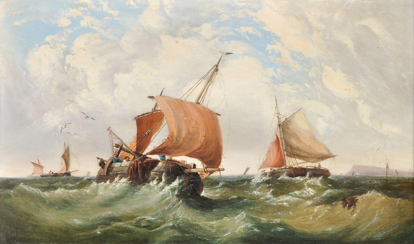 Follower of William Callow, Shipping in choppy waters