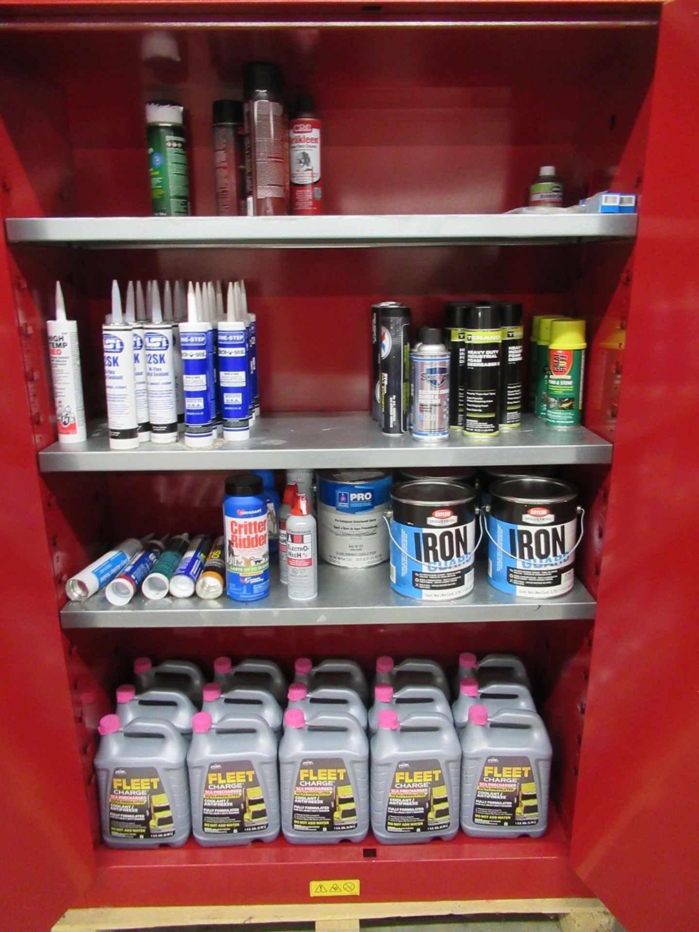 Uline H-1564M-R 45 Gallon Flammable Liquid Storage Cabinet & Contents - Image 2 of 3