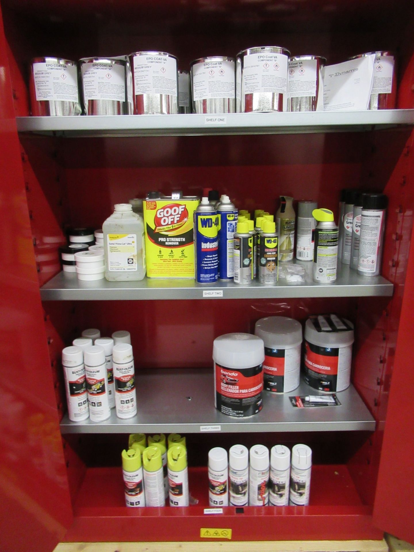 Uline H-1564M-R 45 Gallon Flammable Liquid Storage Cabinet & Contents - Image 2 of 3