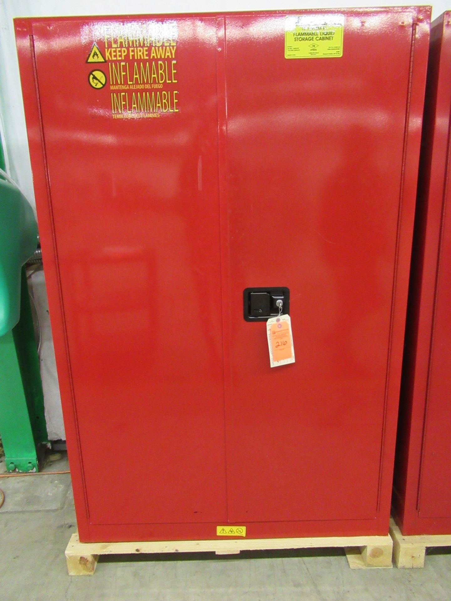 Uline H-1564M-R 45 Gallon Flammable Liquid Storage Cabinet & Contents