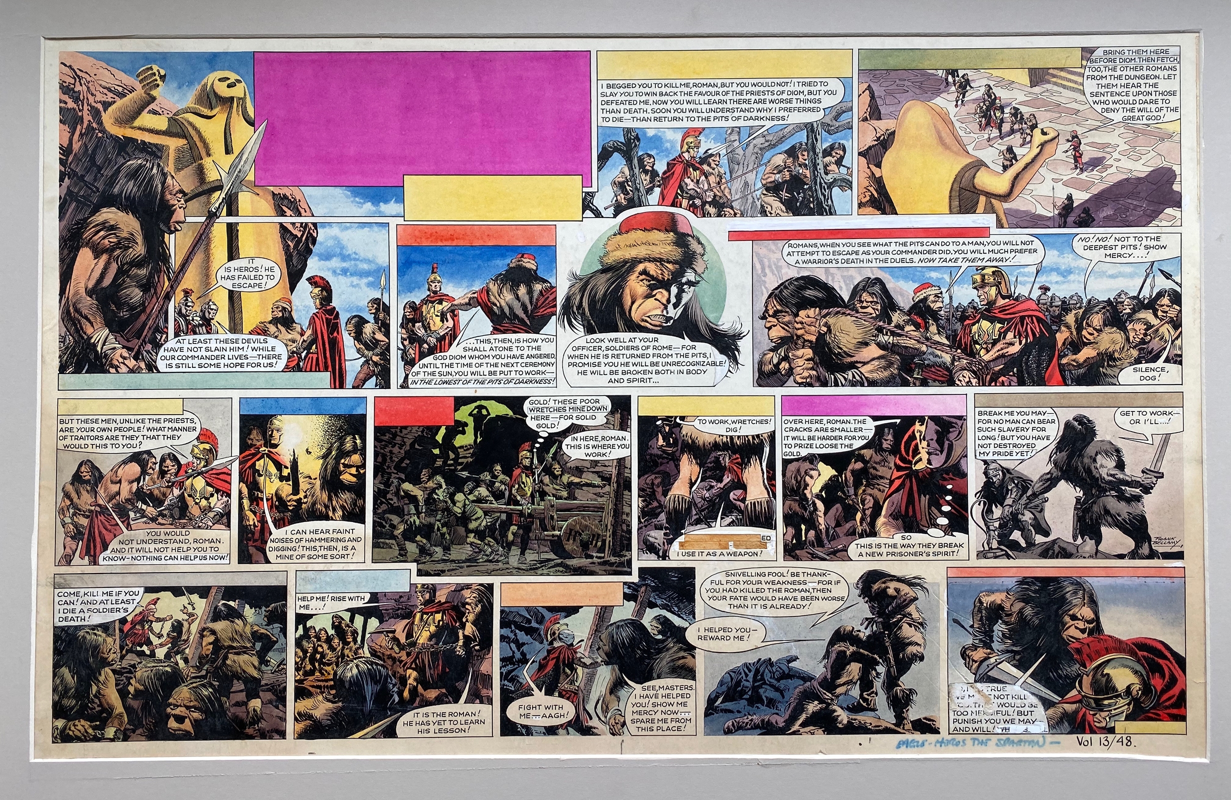 HEROS THE SPARTAN (1962) - ORIGINAL SIGNED FRANK BELLAMY ARTWORK from EAGLE Comic - FRANK BELLAMY (