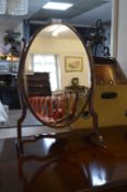 Edwardian Inlaid Mahogany Oval Framed Toilet Mirror