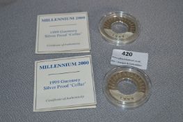 Two Guernsey Silver Proof Coins - Millenium 2000