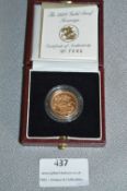 1998 Gold Proof Sovereign in Presentation Case