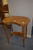 Edwardian Mahogany Inlaid Kidney Shaped Occasional Table
