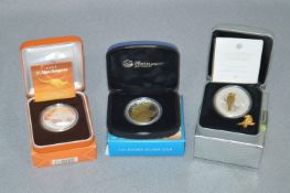Australian Mint Coins - 2004 Kookaburra, 2004 $1 Silver Kangaroo and 2008 Koala Gilded Coin
