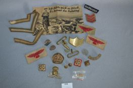 WWII Military Patches, Cap Badges, Buttons, etc.
