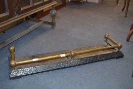Victorian Cast Iron & Brass Fire Fender