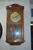 Oak Cased Wall Mounted Pendulum Wall Clock