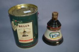 Tinned Wade Bells Whiskey Decanter - Christmas 1990