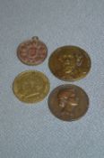 Four Assorted Commemorative Coins - Charles Dickens and Others
