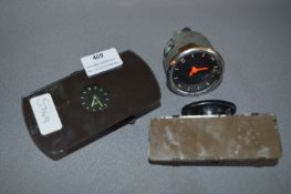 1950's Car Rear View Mirror Smiths Clock