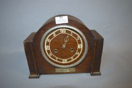 Oak Cased Mantel Clock