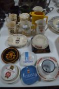 Collection of Wade Brewery Advertising Ashtrays and Jugs