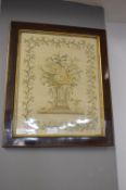 Framed Needlework Sampler - Flowers