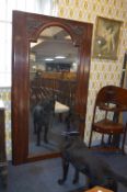 Large Mahogany Framed Mirrored Wardrobe Door
