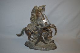 Bronze Effect Figurine - Warrior with Horse