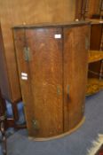 Georgian Oak Quarter Round Wall Hanging Corner Cabinet