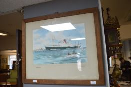 Oak Framed Print - Wilson Line SS Cicero by Leonard.B. Moffat 1954
