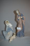 Nao Lladro Figurine Group - Mary, Joseph and Jesus
