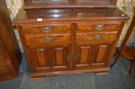 Victorian Mahogany Cabinet Base with Four Drawers and Two Doors