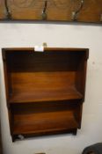 Small Mahogany Wall Mounted Two Tier Shelf