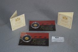 Two Australian Miniature Gold Coins Kangaroo 2013 - Approx 0.5g Each