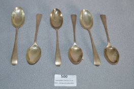 Set of Six Silver Teaspoons - Sheffield 1912, approx 132g