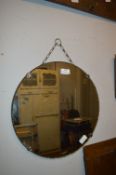 1930's Circular Bevelled Edged Wall Mirror