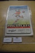 Hull City AFC Football Programme 1946 - First Official Game at Boothferry Park