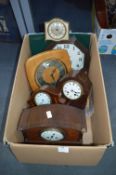 Box Containing Six Mantel and Wall Clock