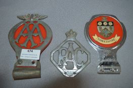 AA, R.A.C. and Yorkshire Grill Badges