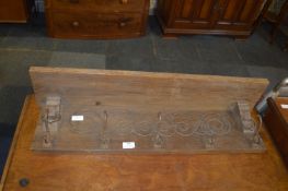 Oak Wall Mounted Five Hook Hat & Coat Shelf Rack